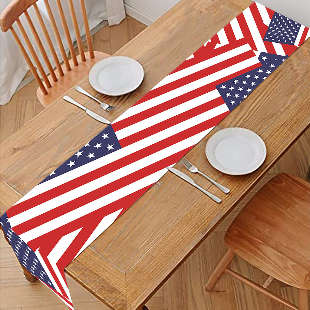 Independence Day USA Flag Pattern Print Table Runner