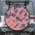 Independence Day USA Flag Pattern Print Tire Cover With Camera Hole