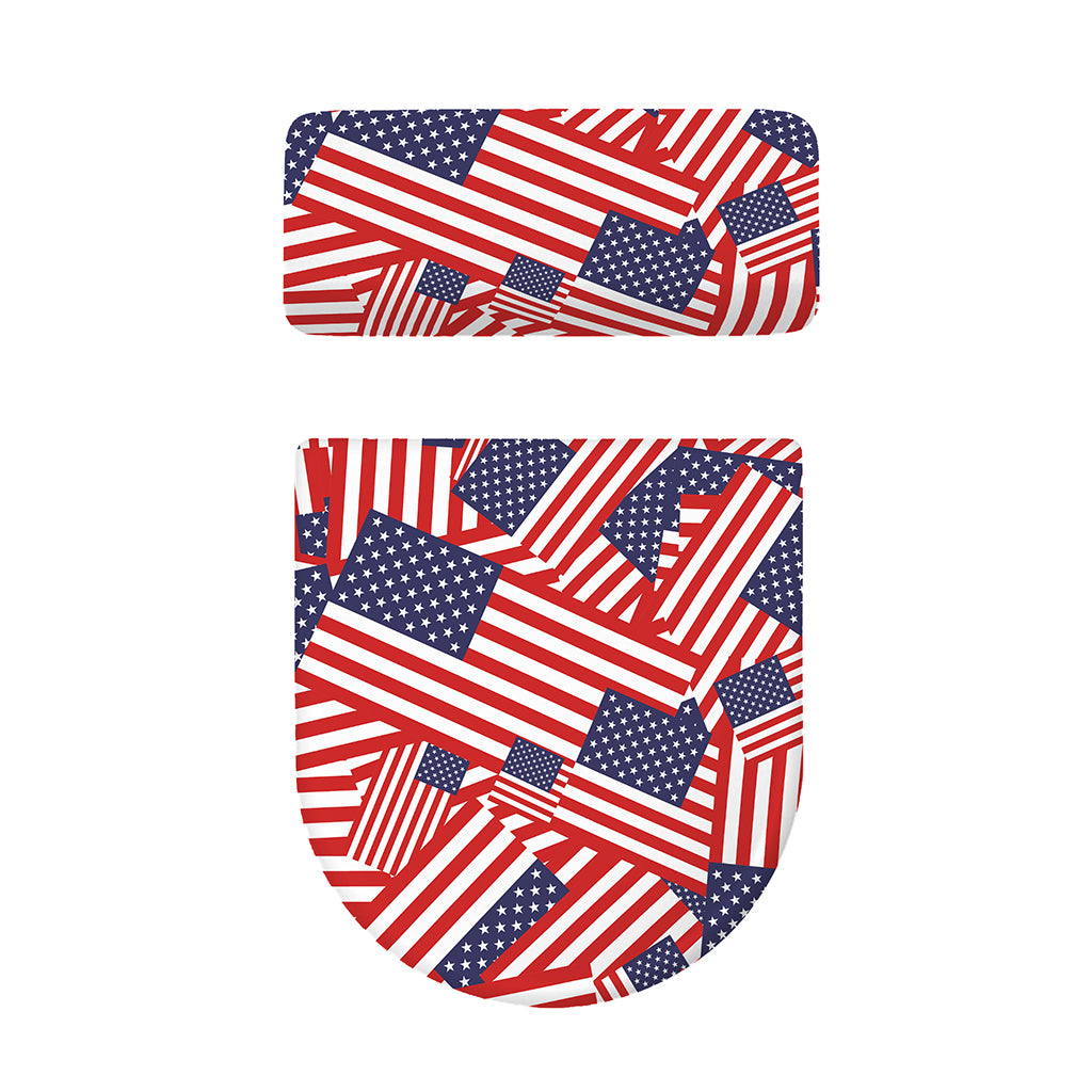 Independence Day USA Flag Pattern Print Toilet Lid And Tank Cover Set