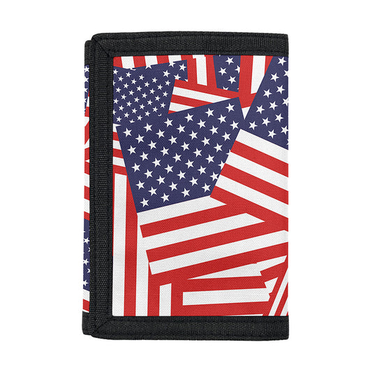 Independence Day USA Flag Pattern Print Trifold Wallet