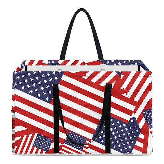 Independence Day USA Flag Pattern Print Utility Tote Bag