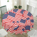 Independence Day USA Flag Pattern Print Waterproof Round Tablecloth