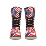 Independence Day USA Flag Pattern Print Winter Boots