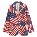 Independence Day USA Flag Pattern Print Women's Blazer