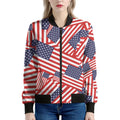 Independence Day USA Flag Pattern Print Women's Bomber Jacket