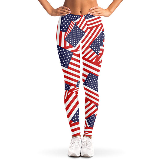 Independence Day USA Flag Pattern Print Women's Leggings