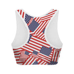 Independence Day USA Flag Pattern Print Women's Sports Bra