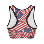 Independence Day USA Flag Pattern Print Women's Sports Bra