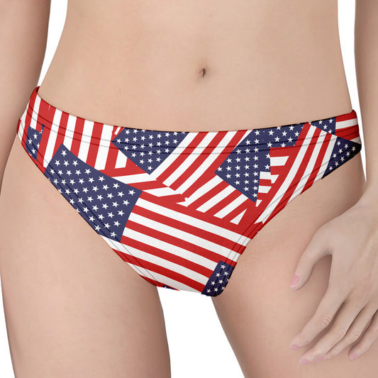 Independence Day USA Flag Pattern Print Women's Thong