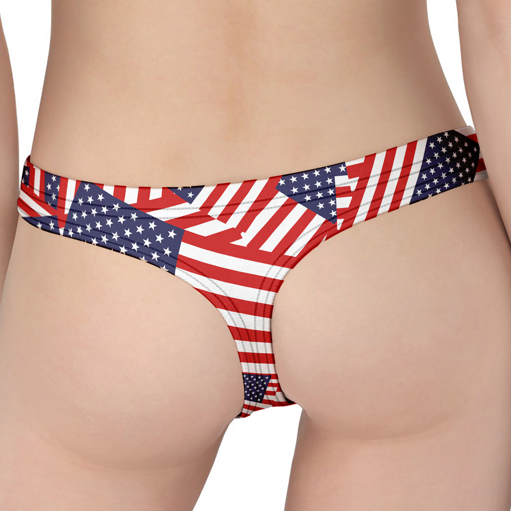 Independence Day USA Flag Pattern Print Women's Thong