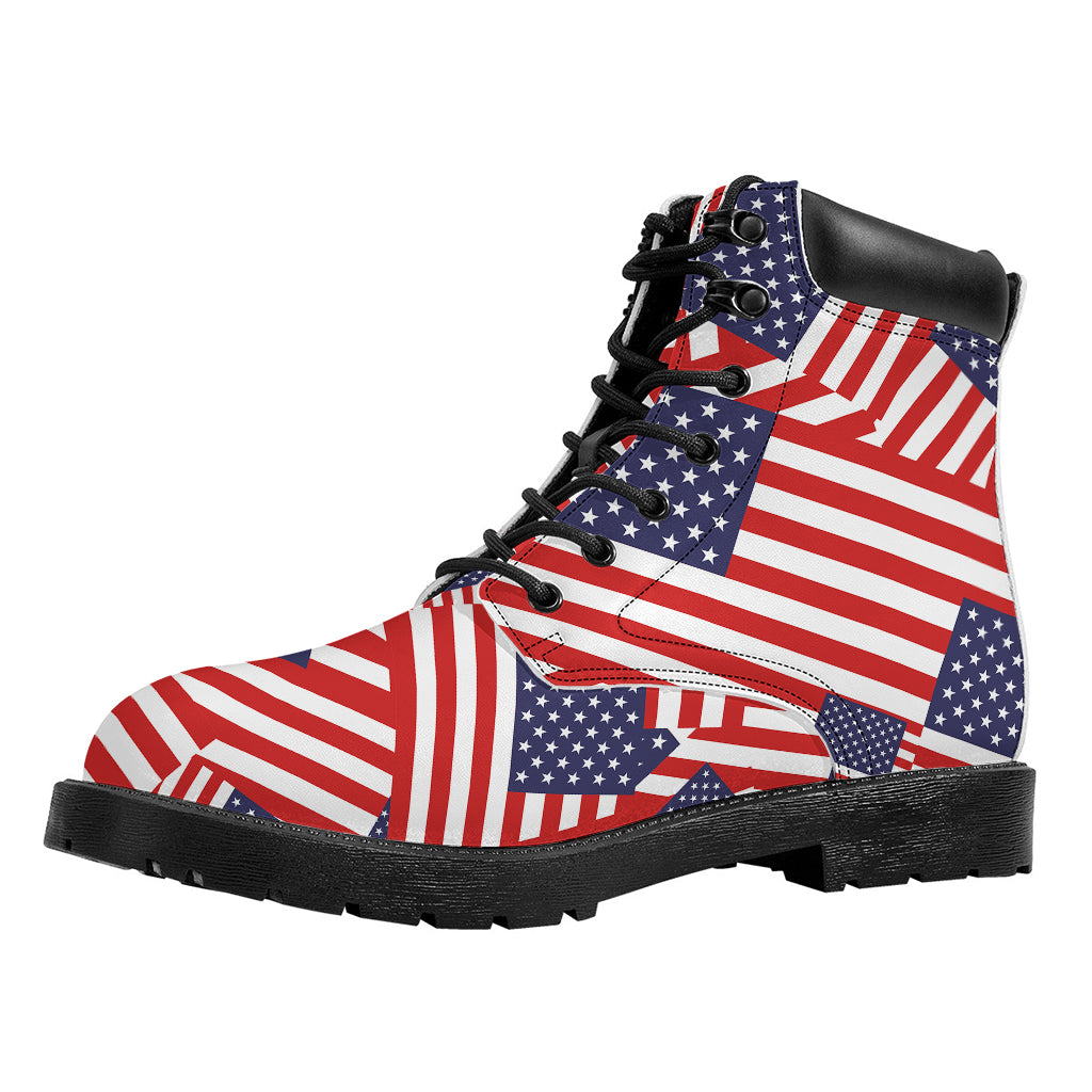 Independence Day USA Flag Pattern Print Work Boots