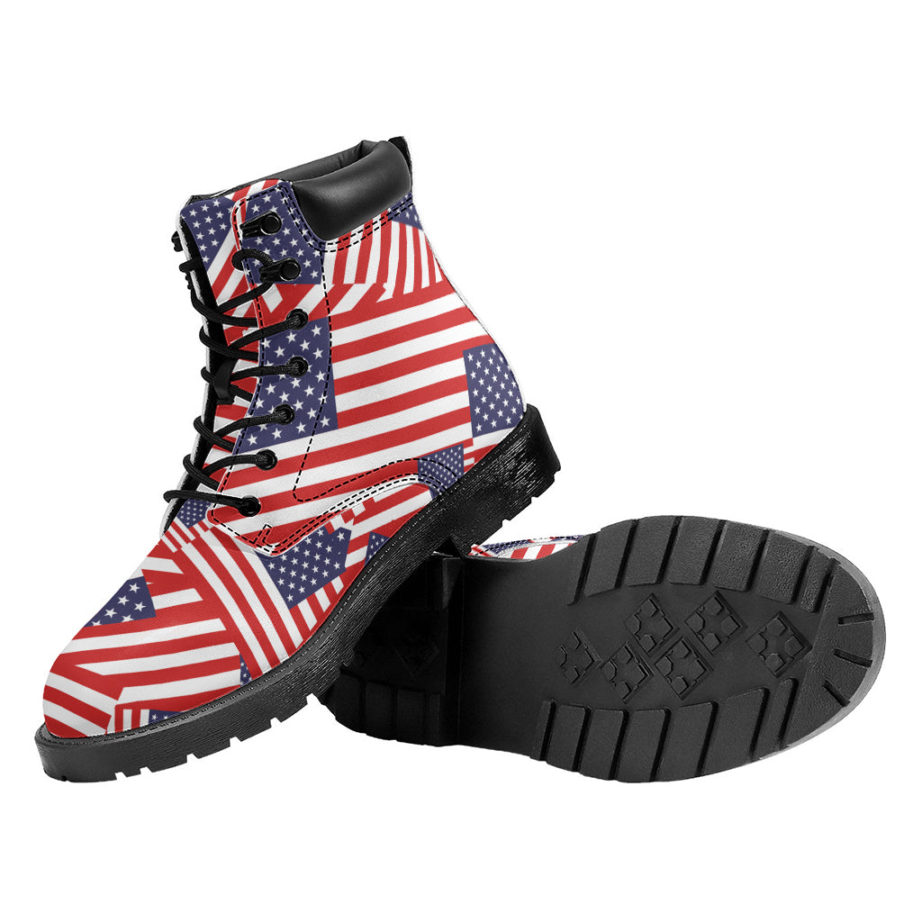 Independence Day USA Flag Pattern Print Work Boots