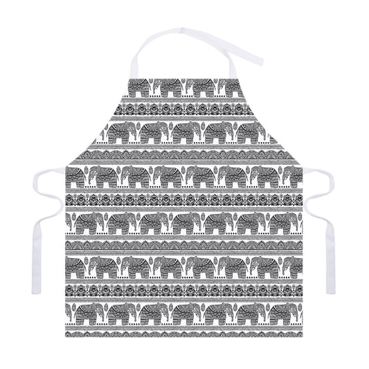 Indian Bohemian Elephant Pattern Print Adjustable Apron