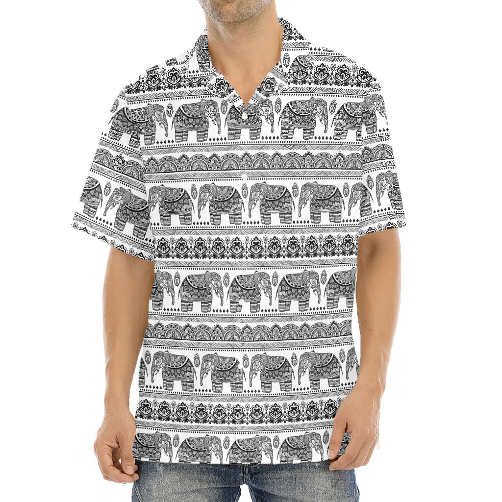 Indian Bohemian Elephant Pattern Print Aloha Shirt