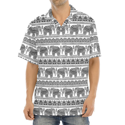 Indian Bohemian Elephant Pattern Print Aloha Shirt