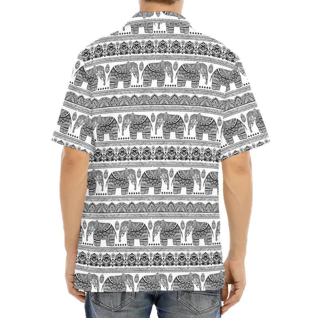 Indian Bohemian Elephant Pattern Print Aloha Shirt