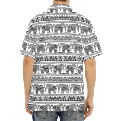 Indian Bohemian Elephant Pattern Print Aloha Shirt