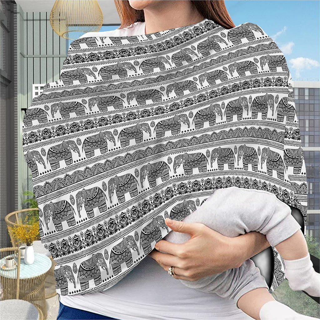 Indian Bohemian Elephant Pattern Print Baby Seat Cover