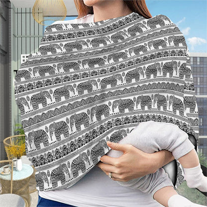 Indian Bohemian Elephant Pattern Print Baby Seat Cover