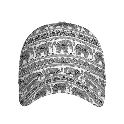 Indian Bohemian Elephant Pattern Print Baseball Cap