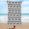 Indian Bohemian Elephant Pattern Print Beach Towel