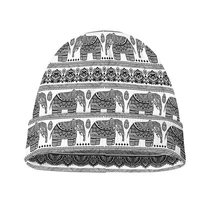 Indian Bohemian Elephant Pattern Print Beanie