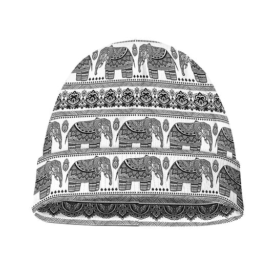 Indian Bohemian Elephant Pattern Print Beanie