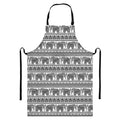 Indian Bohemian Elephant Pattern Print Bib Apron With Pocket