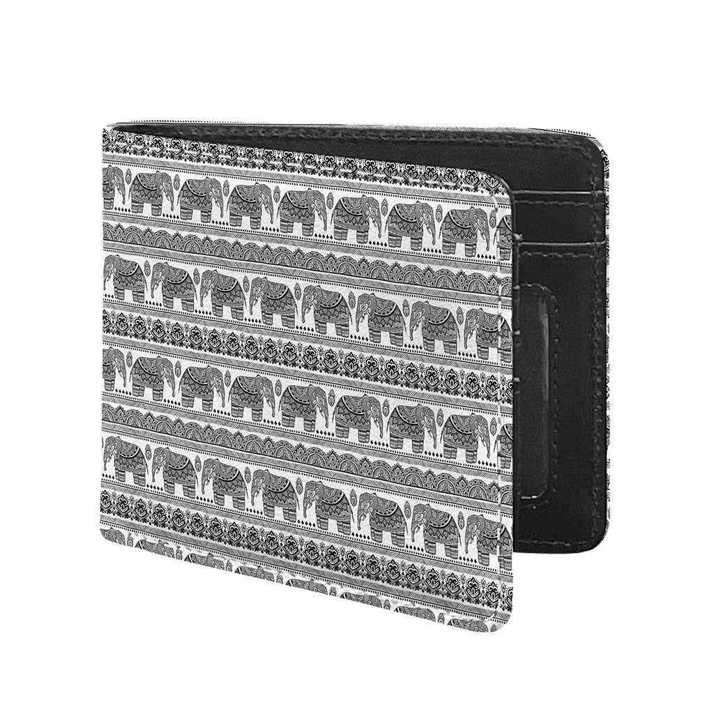 Indian Bohemian Elephant Pattern Print Bifold Wallet