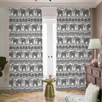 Indian Bohemian Elephant Pattern Print Blackout Pencil Pleat Curtains