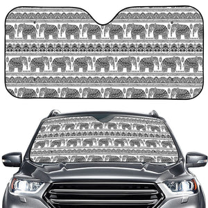 Indian Bohemian Elephant Pattern Print Car Windshield Sun Shade