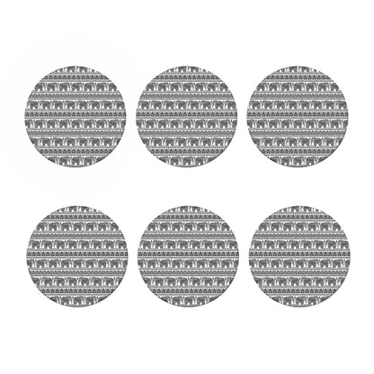 Indian Bohemian Elephant Pattern Print Coaster Set