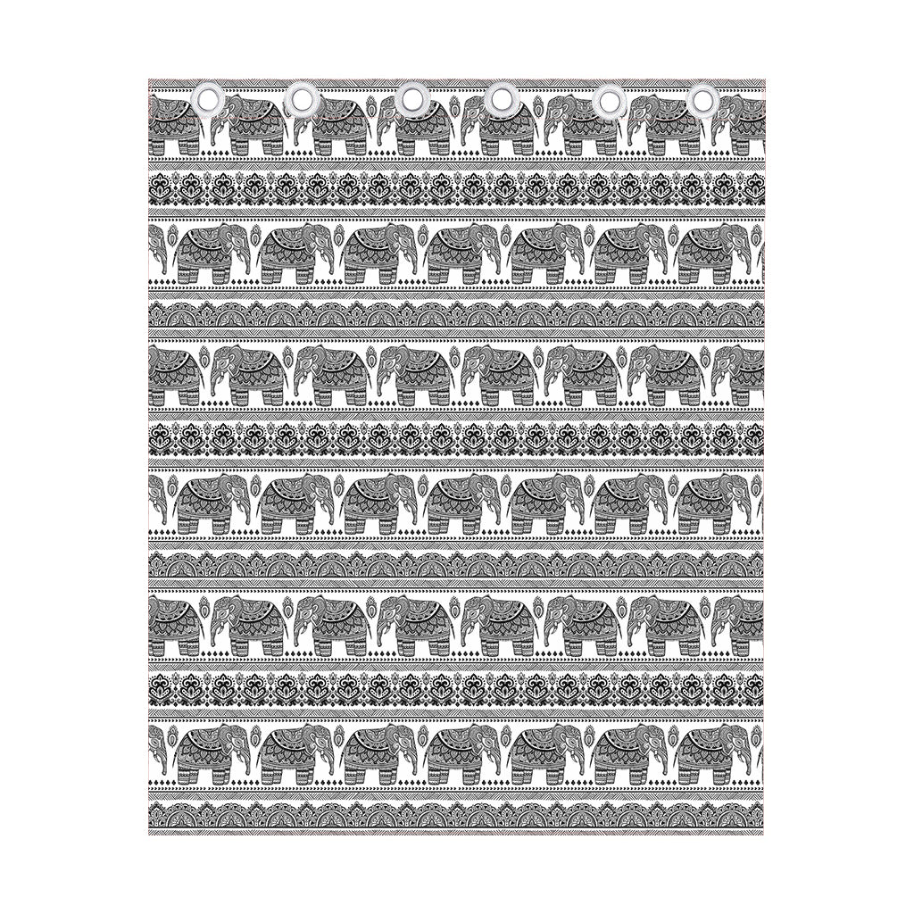 Indian Bohemian Elephant Pattern Print Curtain