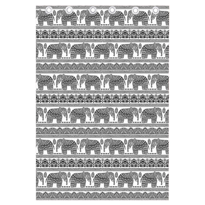Indian Bohemian Elephant Pattern Print Curtain