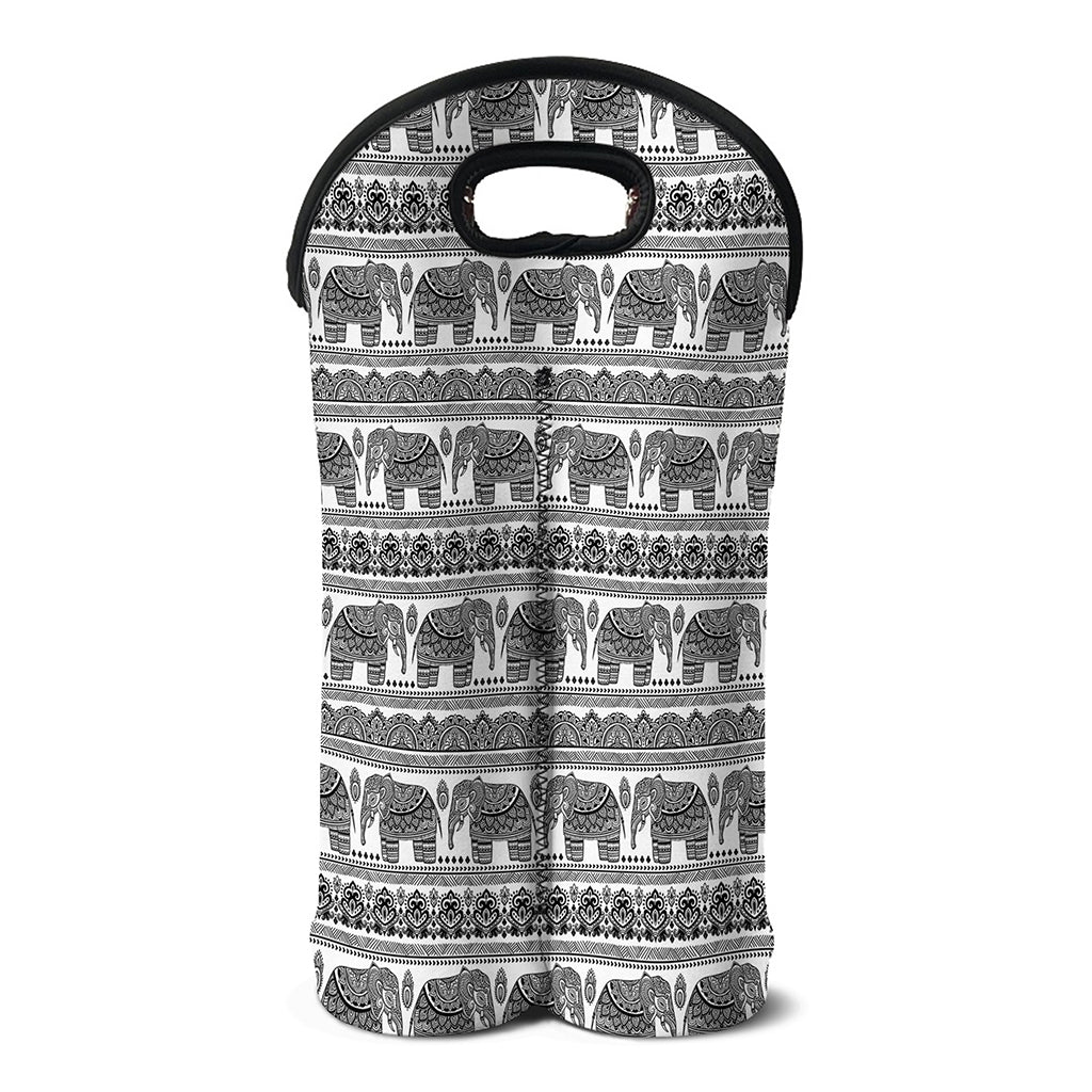 Indian Bohemian Elephant Pattern Print Double Neoprene Wine Tote