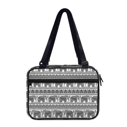 Indian Bohemian Elephant Pattern Print Double Strap Bible Bag