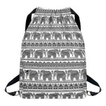 Indian Bohemian Elephant Pattern Print Drawstring Backpack