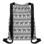 Indian Bohemian Elephant Pattern Print Drawstring Backpack