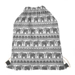 Indian Bohemian Elephant Pattern Print Drawstring Bag