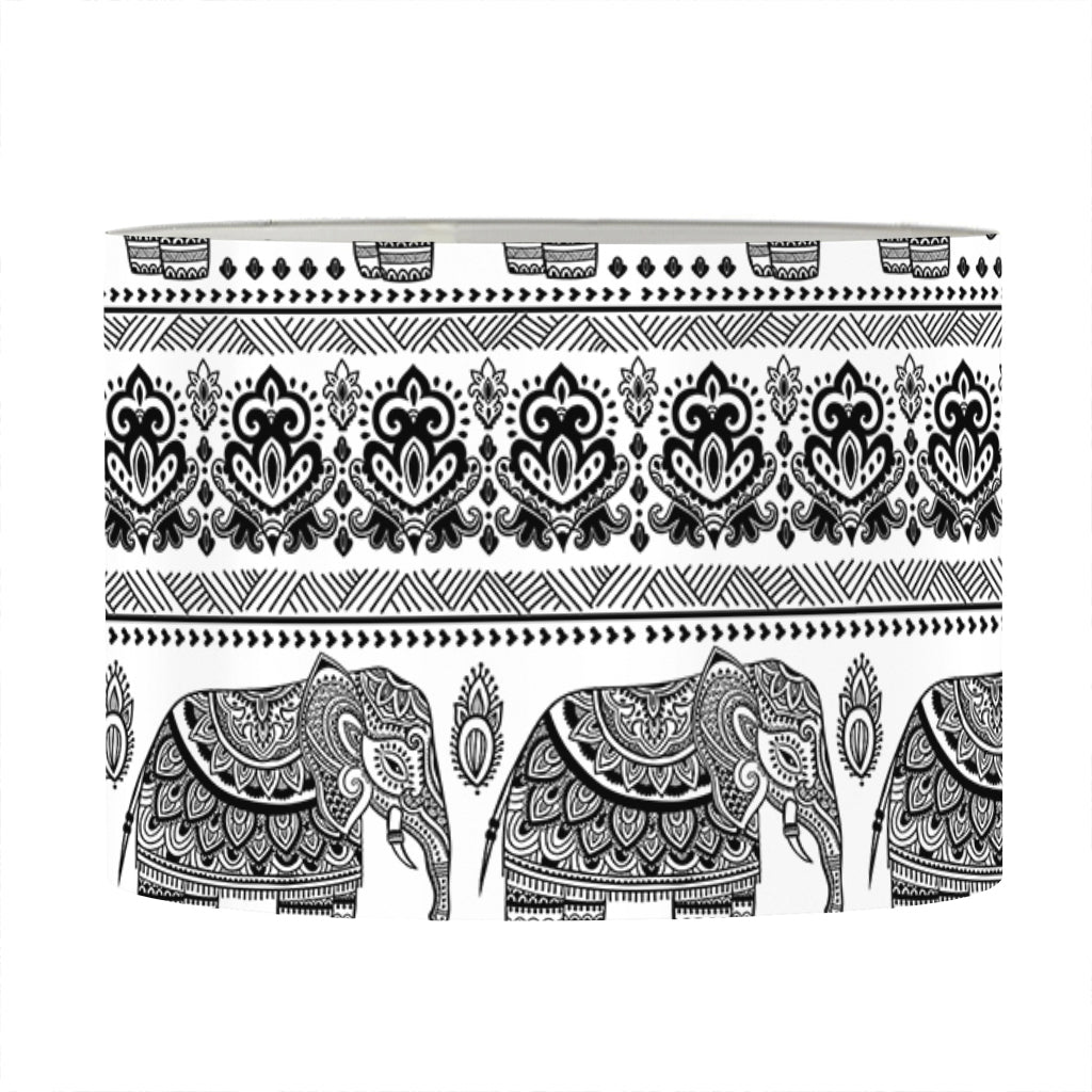 Indian Bohemian Elephant Pattern Print Drum Lamp Shade