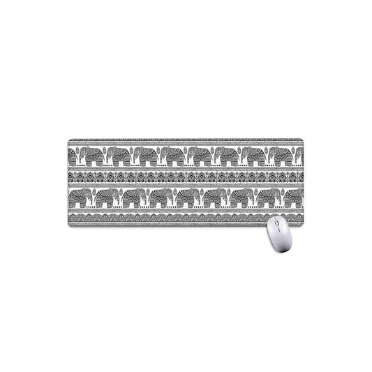 Indian Bohemian Elephant Pattern Print Extended Mouse Pad