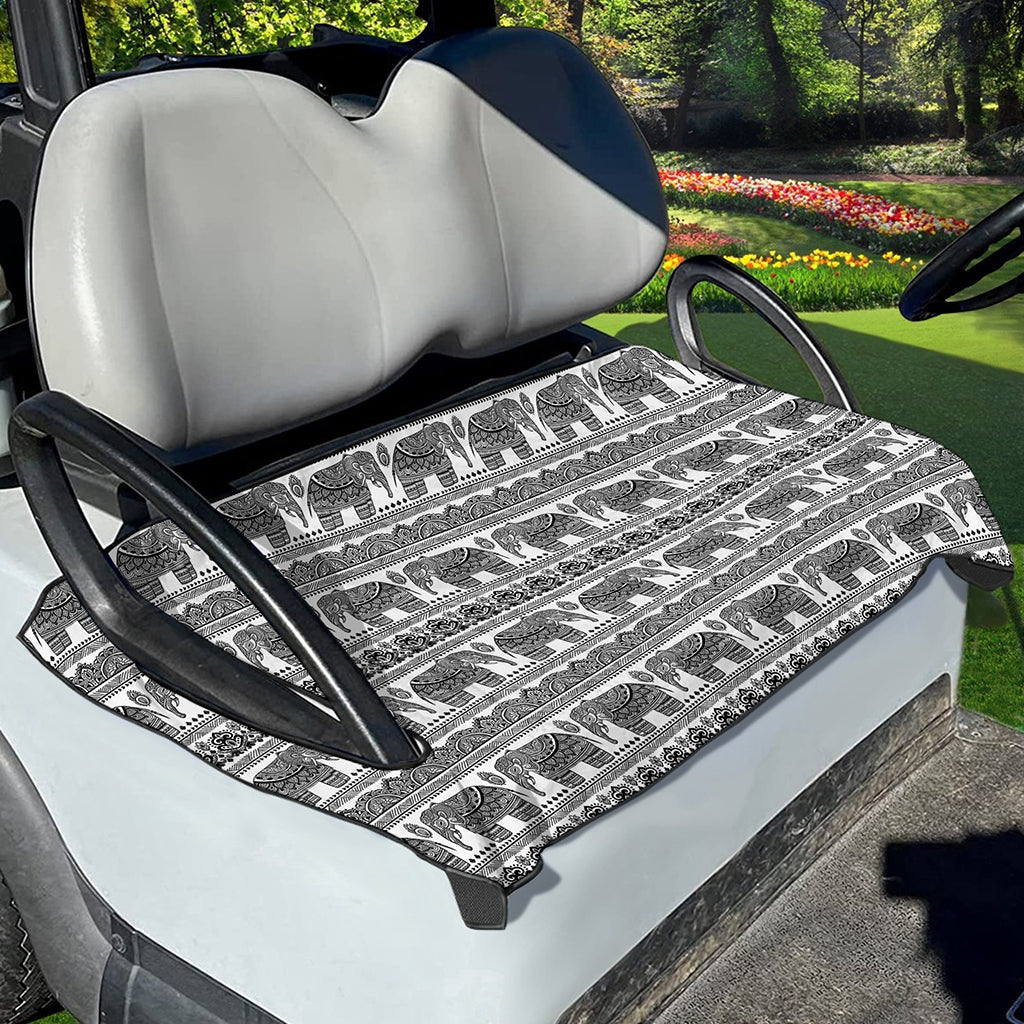 Indian Bohemian Elephant Pattern Print Golf Cart Seat Cover