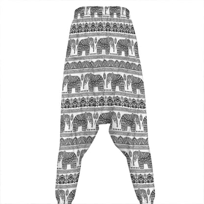 Indian Bohemian Elephant Pattern Print Hammer Pants
