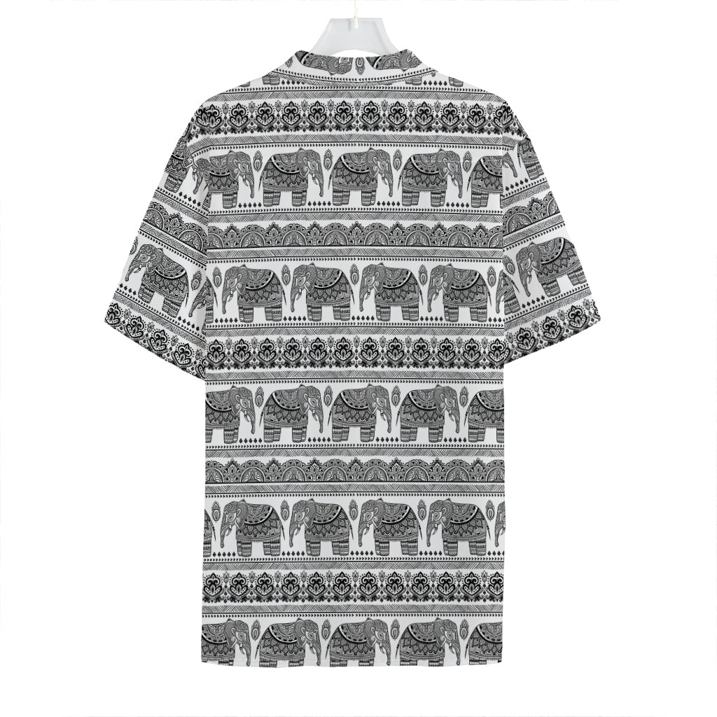 Indian Bohemian Elephant Pattern Print Hawaiian Shirt