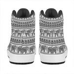 Indian Bohemian Elephant Pattern Print High Top Leather Sneakers
