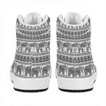 Indian Bohemian Elephant Pattern Print High Top Leather Sneakers
