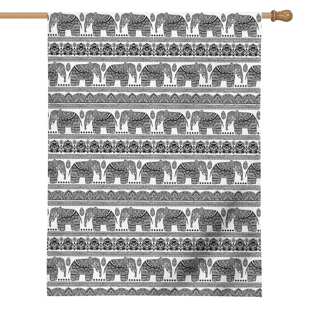 Indian Bohemian Elephant Pattern Print House Flag