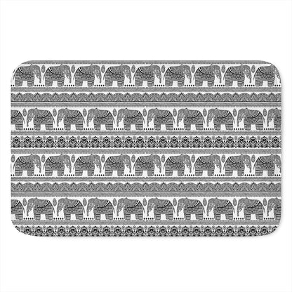 Indian Bohemian Elephant Pattern Print Indoor Door Mat