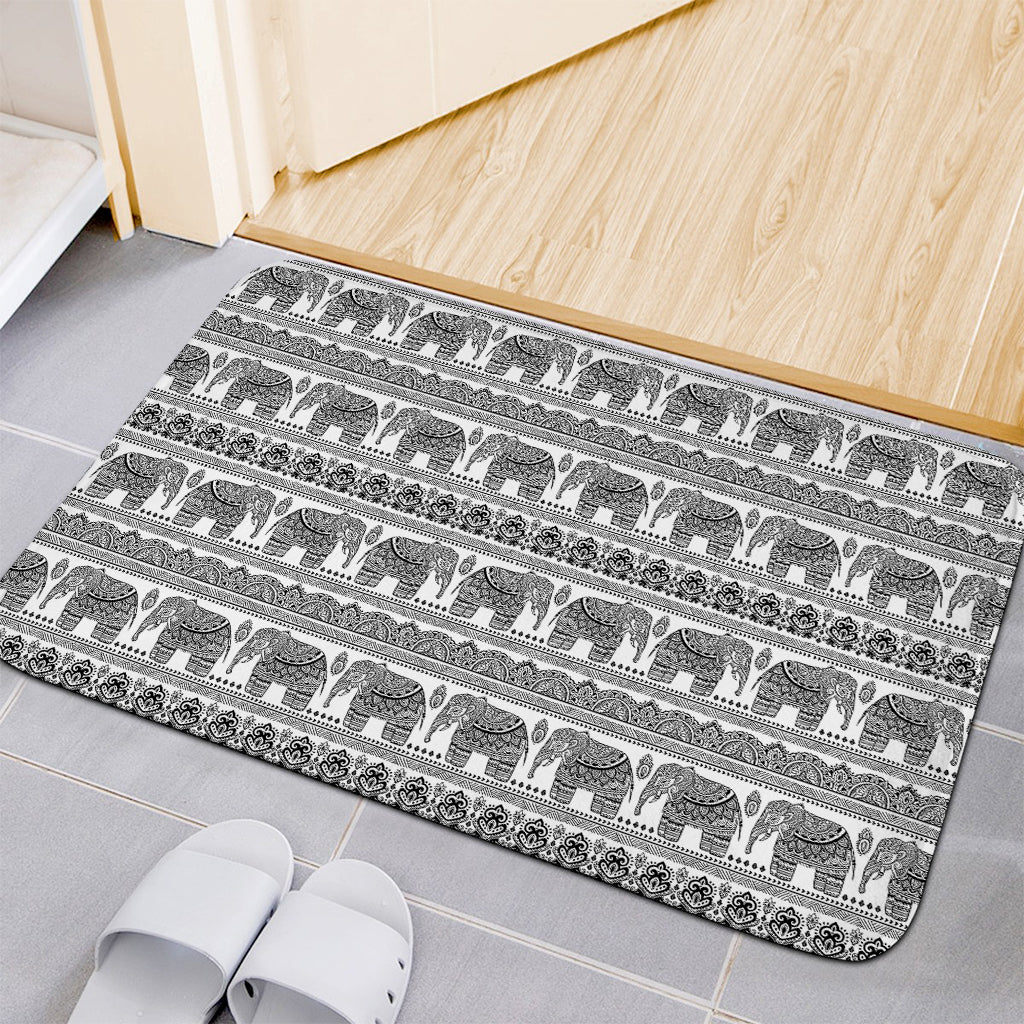 Indian Bohemian Elephant Pattern Print Indoor Door Mat