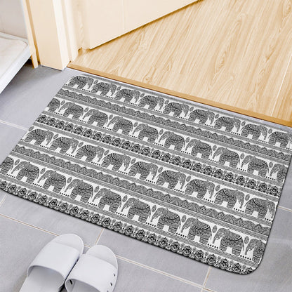 Indian Bohemian Elephant Pattern Print Indoor Door Mat